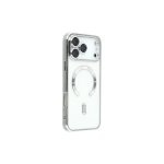 Θήκη Armor Luxe με Magsafe για iPhone 17 Pro, Προστασία κάμερας, Σιλικόνη, Διαφανές, Ασημί