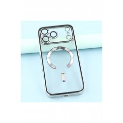 Θήκη Armor Luxe με Magsafe για iPhone 17 Pro, Προστασία κάμερας, Σιλικόνη, Διαφανές, Ασημί