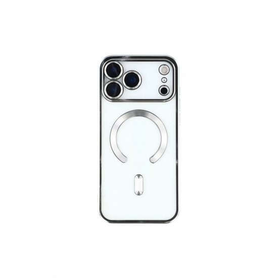 Θήκη Armor Luxe με Magsafe για iPhone 17 Pro, Προστασία κάμερας, Σιλικόνη, Διαφανές, Ασημί