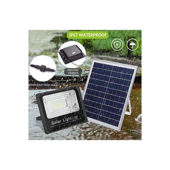 Ηλιακός προβολέας 40W 183 LED 5M καλώδιο EDC® φωτιστικό Solar Charging and ηλιακό πάνελ