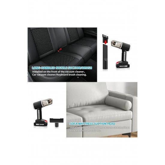 Φορητή επαναφορτιζόμενη ηλεκτρική σκούπα αυτοκινήτου MDHL MD A3 με μπαταρία και πολλαπλές κεφαλές