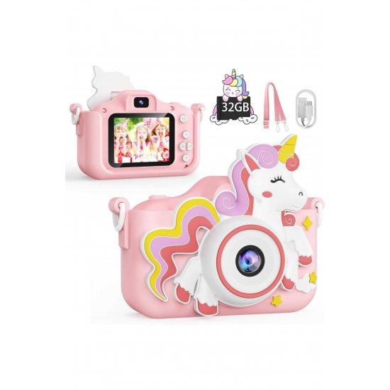 ® Ψηφιακή κάμερα για παιδιά, Μοντέλο Unicorn, 48MP, 1080P HD, Ροζ