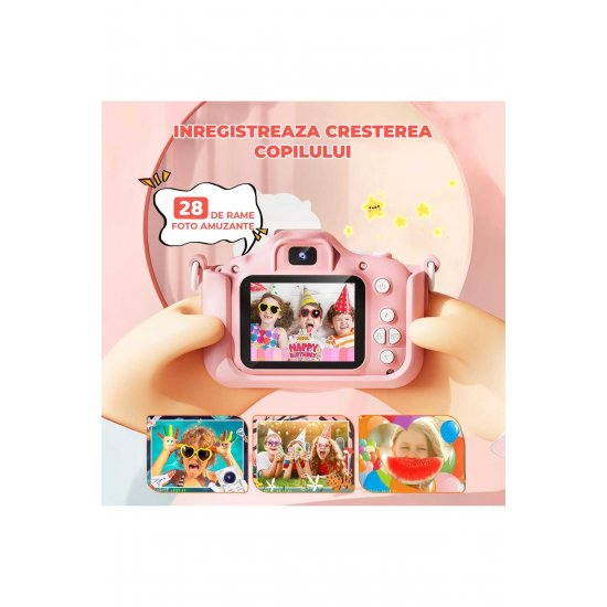 ® Ψηφιακή κάμερα για παιδιά, Μοντέλο Unicorn, 48MP, 1080P HD, Ροζ