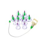 Σετ 12 κούπες cupping για μασάζ, αντλία κενού, θεραπευτική λειτουργία, διαφανές