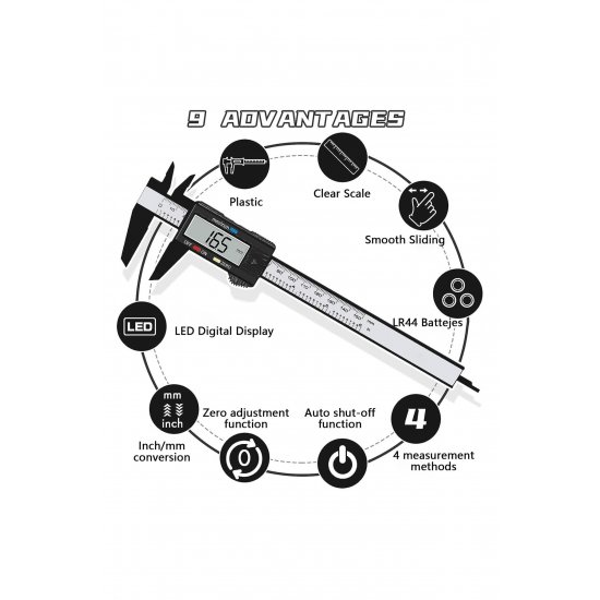 ηλεκτρονικό subler M1200 Accuracy 0,01mm, ψηφιακό LCD, 0-150mm, mm/inch ηλεκτρονικό subler M1200 Accuracy 0,01mm, ψηφιακό LCD, 0-150mm, mm/inch