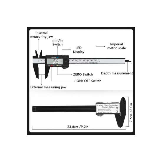 ηλεκτρονικό subler M1200 Accuracy 0,01mm, ψηφιακό LCD, 0-150mm, mm/inch ηλεκτρονικό subler M1200 Accuracy 0,01mm, ψηφιακό LCD, 0-150mm, mm/inch