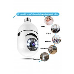 Κάμερα παρακολούθησης M615 Bulb Type 360, Wi-Fi, Λευκό, Ήχος, IR, Υποδοχή κάρτας