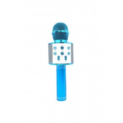Ασύρματο μικρόφωνο Karaoke MWS858, Επαναφορτιζόμενο, Ηχείο, Μπλε