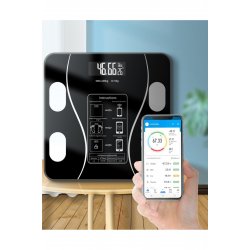 Ζυγαριά σώματος Smart M8501, Bluetooth Intelligent App, Ηλεκτρονική, Μαύρο
