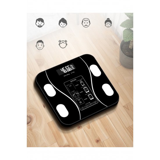 Ζυγαριά σώματος Smart M8501, Bluetooth Intelligent App, Ηλεκτρονική, Μαύρο Ζυγαριά σώματος Smart M8501, Bluetooth Intelligent App, Ηλεκτρονική, Μαύρο