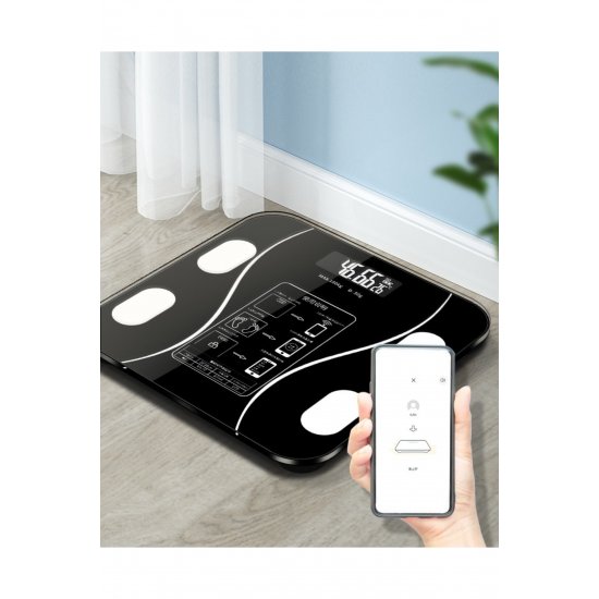 Ζυγαριά σώματος Smart M8501, Bluetooth Intelligent App, Ηλεκτρονική, Μαύρο Ζυγαριά σώματος Smart M8501, Bluetooth Intelligent App, Ηλεκτρονική, Μαύρο