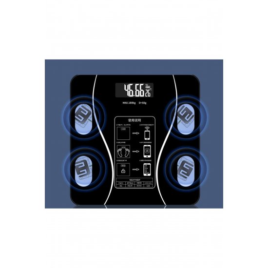 Ζυγαριά σώματος Smart M8501, Bluetooth Intelligent App, Ηλεκτρονική, Μαύρο Ζυγαριά σώματος Smart M8501, Bluetooth Intelligent App, Ηλεκτρονική, Μαύρο