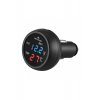 Φορτιστής αυτοκινήτου Techstar® USB με ψηφιακό βολτόμετρο LCD και θερμόμετρο, αναπτήρα 12/24V