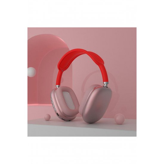 Ακουστικά On Ear MP9 Plus, Bluetooth, MicroSD, Ραδιόφωνο, Κόκκινο