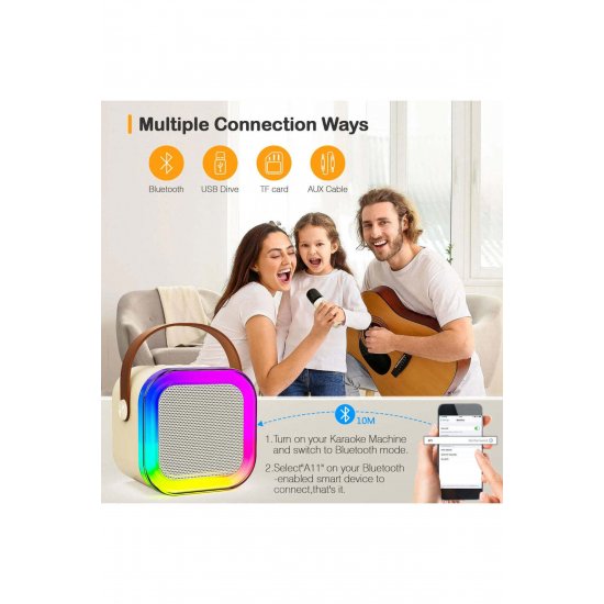 Ηχείο Karaoke με 2 Έξυπνα Μικρόφωνα, Σύνδεση Bluetooth, iOS/Android
