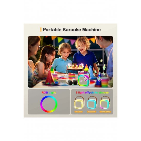 Ηχείο Karaoke με 2 Έξυπνα Μικρόφωνα, Σύνδεση Bluetooth, iOS/Android