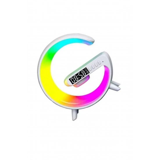Πολυλειτουργικό ηχείο G, έξυπνη λάμπα LED RGB, με ρολόι, ηχείο Bluetooth, ασύρματος φορτιστής τηλεφώνου