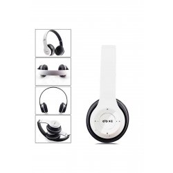 Ασύρματα ακουστικά P47 Λευκά με μικρόφωνο bluetooth Ασύρματα ακουστικά P47 Λευκά με μικρόφωνο bluetooth