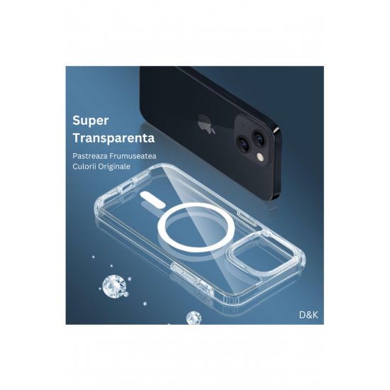 Θήκη IPhone 15 ProMax D&K, με φόρτιση Magsafe, Σιλικόνη, Διαφανές Θήκη IPhone 15 ProMax D&K, με φόρτιση Magsafe, Σιλικόνη, Διαφανές