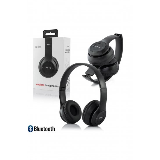 Ασύρματα ακουστικά P47 Μαύρο με μικρόφωνο bluetooth