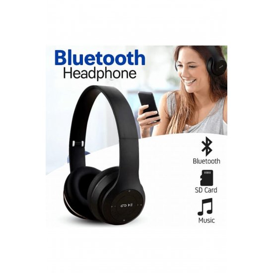 Ασύρματα ακουστικά P47 Μαύρο με μικρόφωνο bluetooth