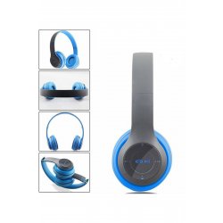 Ασύρματα ακουστικά P47 Μπλε με μικρόφωνο bluetooth Ραδιόφωνο, Aux, κάρτα SD Ασύρματα ακουστικά P47 Μπλε με μικρόφωνο bluetooth Ραδιόφωνο, Aux, κάρτα SD