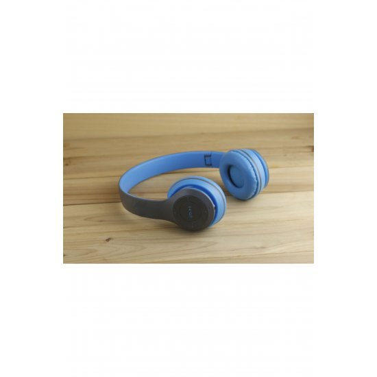 Ασύρματα ακουστικά P47 Μπλε με μικρόφωνο bluetooth Ραδιόφωνο, Aux, κάρτα SD
