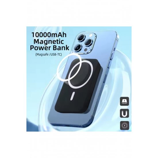 Magsafe Magnetic Battery 10000mAh, FastCharge 22,5W για iPhone 16/15/14/13/12/11, Μαύρο