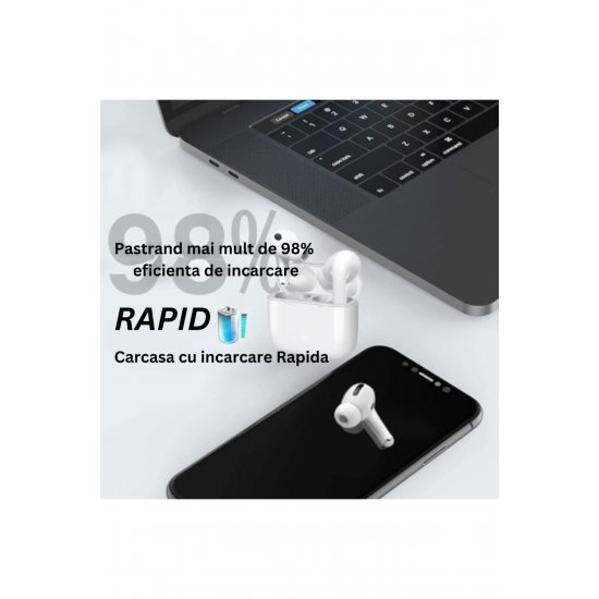 Ασύρματα ακουστικά, Ασύρματη φόρτιση, Bluetooth 5.3, Απομόνωση φωνής, HD Voice για iPhone & Android