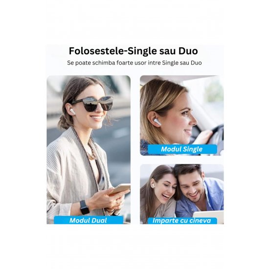 Ασύρματα ακουστικά, Ασύρματη φόρτιση, Bluetooth 5.3, Απομόνωση φωνής, HD Voice για iPhone & Android