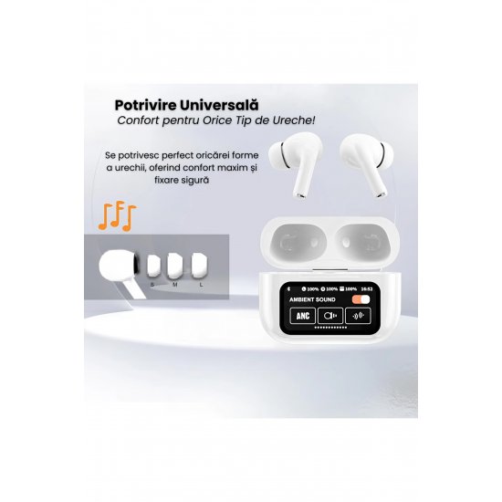 Casti In Ear True Ασύρματο Μπλεtooth 5.3 ANC, ψηφιακή οθόνη, Assent Vocal, Microfon, Touch