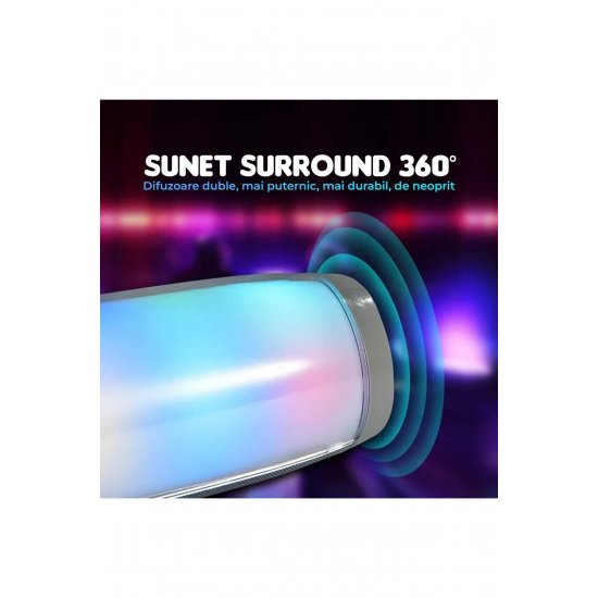 Φορητό ηχείο με φώτα RGB Bluetooth 360 surround ήχος 1200mah Αδιάβροχο