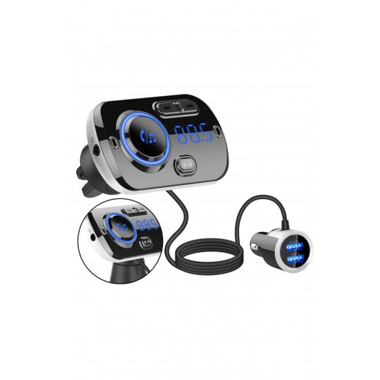 Car FM BC49BQ Modulator Μπλεtooth 5.0 Γρήγορη φόρτιση 3.0 Handsfree Car Kit