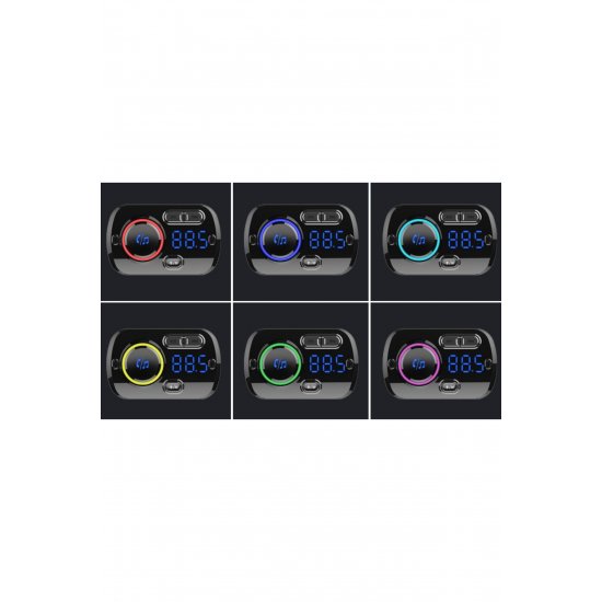 Car FM BC49BQ Modulator Μπλεtooth 5.0 Γρήγορη φόρτιση 3.0 Handsfree Car Kit