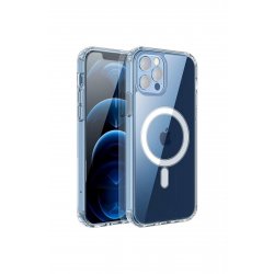 Προστατευτική θήκη για iPhone 14 Pro Mag Safe, 2 σε 1 μαγνητική φόρτιση, σιλικόνη, διαφανές