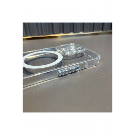 Προστατευτική θήκη για iPhone 14 Pro Max Mag Safe, 2 σε 1, σιλικόνη και ακρυλικό, διαφανές
