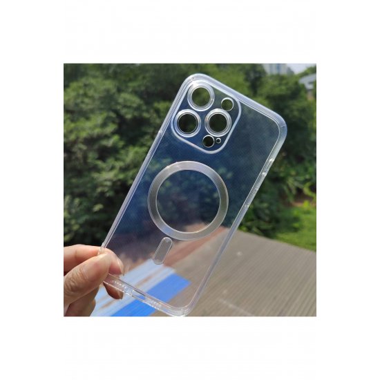 Προστατευτική θήκη για iPhone 14 Pro Max Mag Safe, 2 σε 1, σιλικόνη και ακρυλικό, διαφανές
