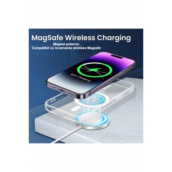 Προστατευτική θήκη συμβατή με iPhone 15 Pro, MagSafe Blister, μεγάλη οπή κάμερας, διαφανές