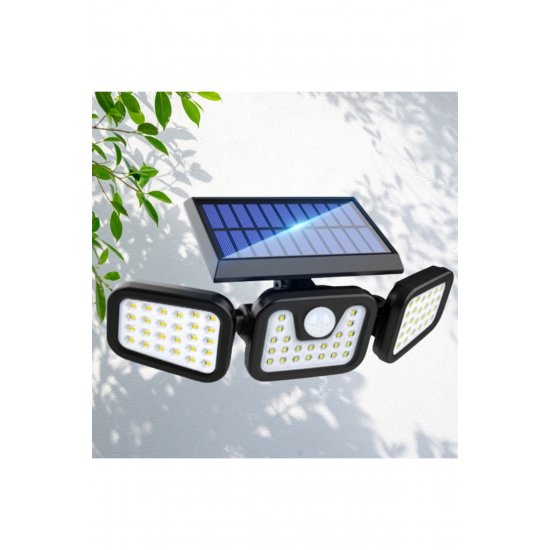 Τριπλός ηλιακός λαμπτήρας 100LED, αισθητήρας κίνησης, ρυθμιζόμενοι περιστρεφόμενοι πάνελ