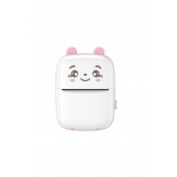 Μίνι φορητός εκτυπωτής φωτογραφιών, Flippy, USB, Bluetooth, Bear Model, 12 x 9 x 5 cm, Λευκό ροζ