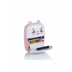 Μίνι φορητός εκτυπωτής φωτογραφιών, Flippy, USB, Bluetooth, Bear Model, 12 x 9 x 5 cm, Λευκό ροζ