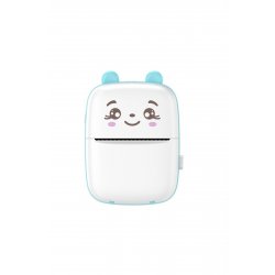Μίνι φορητός εκτυπωτής φωτογραφιών, Flippy, USB, Bluetooth, Teddy Bear Model, 12 x 9 x 5 cm, Λευκό Μπλε
