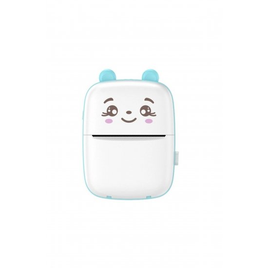 Μίνι φορητός εκτυπωτής φωτογραφιών, Flippy, USB, Bluetooth, Teddy Bear Model, 12 x 9 x 5 cm, Λευκό Μπλε Μίνι φορητός εκτυπωτής φωτογραφιών, Flippy, USB, Bluetooth, Teddy Bear Model, 12 x 9 x 5 cm, Λευκό Μπλε