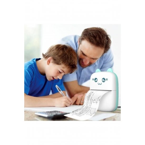 Μίνι φορητός εκτυπωτής φωτογραφιών, Flippy, USB, Bluetooth, Teddy Bear Model, 12 x 9 x 5 cm, Λευκό Μπλε Μίνι φορητός εκτυπωτής φωτογραφιών, Flippy, USB, Bluetooth, Teddy Bear Model, 12 x 9 x 5 cm, Λευκό Μπλε