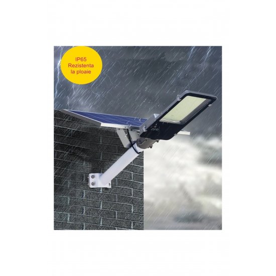 Solar Street Lamp 200W, IP65, Light Sensor, 49x21x6,5 cm, Μαύρο, 10 ώρες λειτουργίας