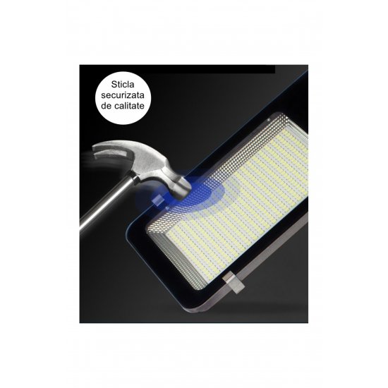 Solar Street Lamp 500W, IP65, Light Sensor, 49,5x21x9 cm, Μαύρο, 10 ώρες λειτουργίας
