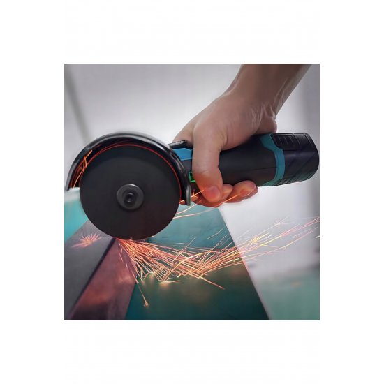 Μίνι γωνιακός μύλος με 2 μπαταρίες, 12V, 19.500 RPM, 1200 mAh, M5, δίσκος 76 mm, άξονας 10 mm