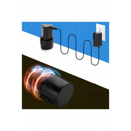 Μίνι γωνιακός μύλος με 2 μπαταρίες, 12V, 19.500 RPM, 1200 mAh, M5, δίσκος 76 mm, άξονας 10 mm