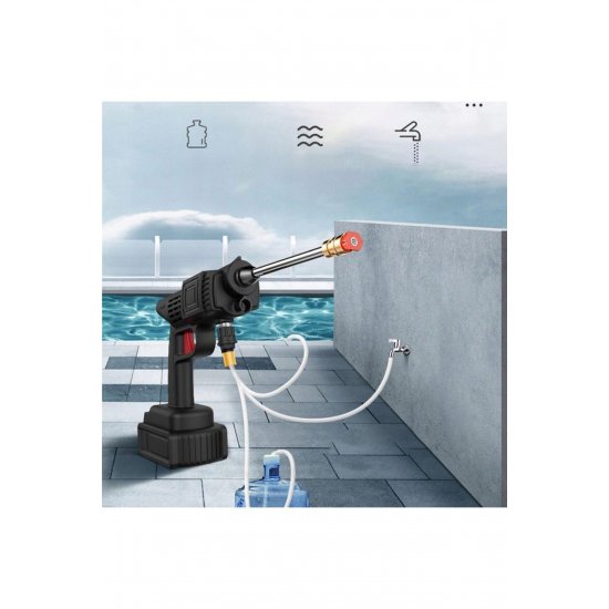 Πλυντήριο πίεσης Bedee, 1500W, 10000mAh, Μαύρο, σετ 2 μπαταριών, σωλήνας 5m