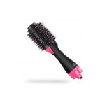 Zenino 3-σε-1 Volumizing Electric Brush - 1000 W, στεγνωτήριο & ψαλιδάκι, ιοντικό, μαύρο/ροζ
